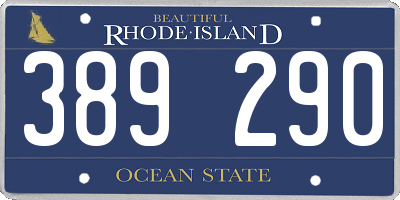 RI license plate 389290
