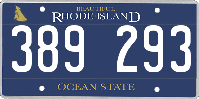 RI license plate 389293