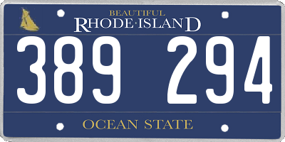 RI license plate 389294