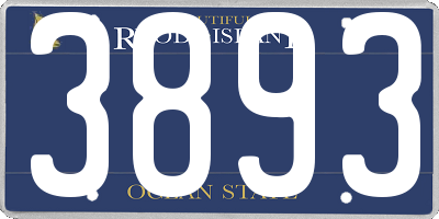RI license plate 3893