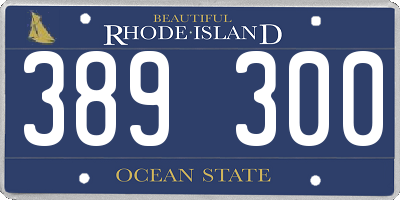 RI license plate 389300