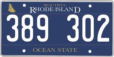 RI license plate 389302