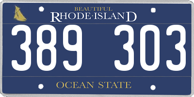 RI license plate 389303