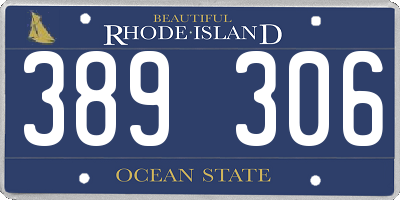 RI license plate 389306