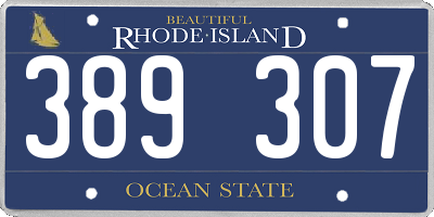 RI license plate 389307