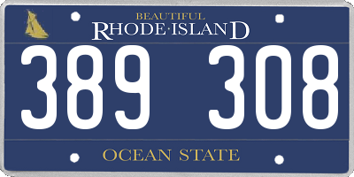 RI license plate 389308