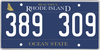 RI license plate 389309
