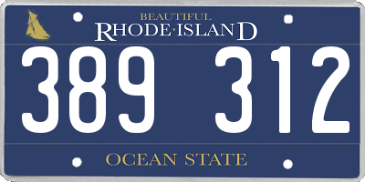 RI license plate 389312