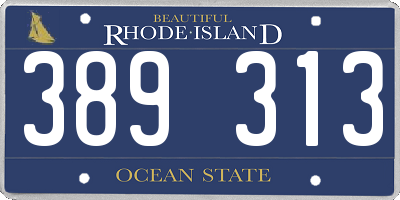 RI license plate 389313