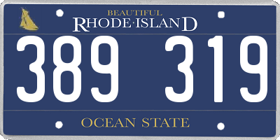 RI license plate 389319