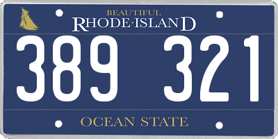 RI license plate 389321