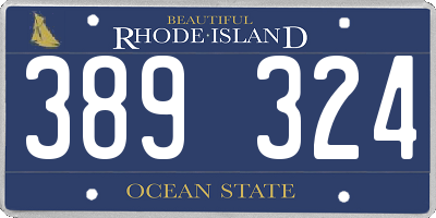 RI license plate 389324