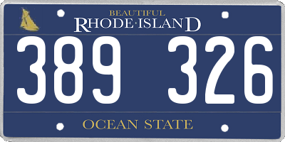 RI license plate 389326