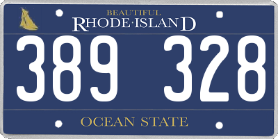 RI license plate 389328
