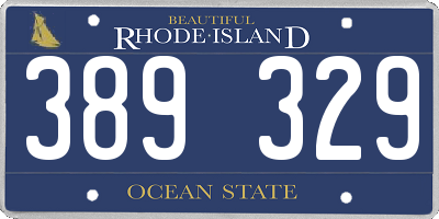 RI license plate 389329