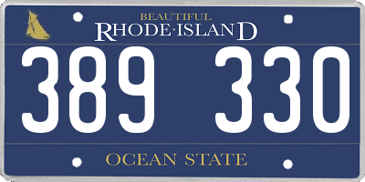 RI license plate 389330