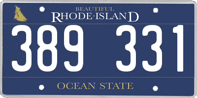 RI license plate 389331