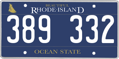RI license plate 389332
