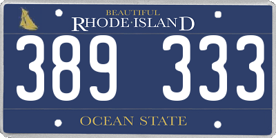RI license plate 389333