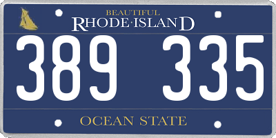 RI license plate 389335