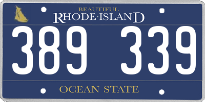 RI license plate 389339