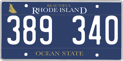 RI license plate 389340