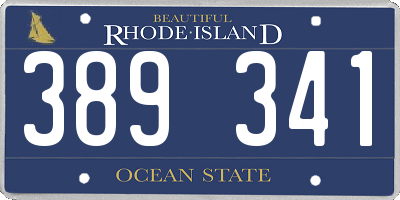 RI license plate 389341