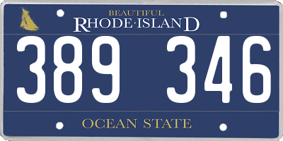 RI license plate 389346