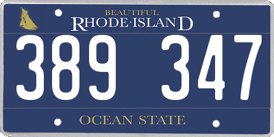 RI license plate 389347