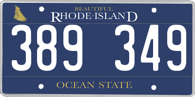 RI license plate 389349