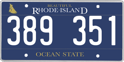 RI license plate 389351
