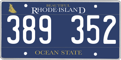 RI license plate 389352