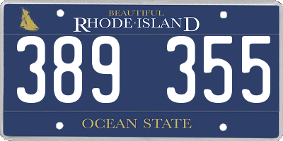 RI license plate 389355