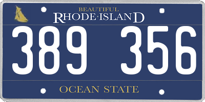RI license plate 389356