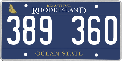 RI license plate 389360