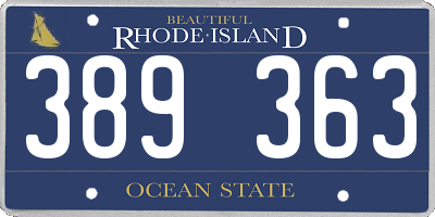 RI license plate 389363