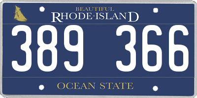 RI license plate 389366