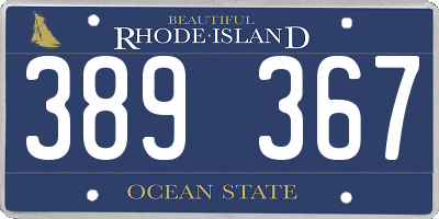 RI license plate 389367