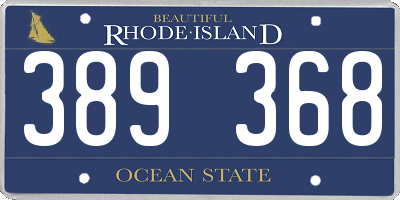 RI license plate 389368