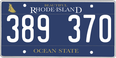 RI license plate 389370