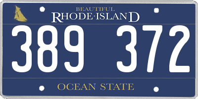 RI license plate 389372