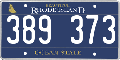 RI license plate 389373
