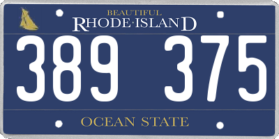 RI license plate 389375