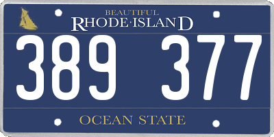 RI license plate 389377