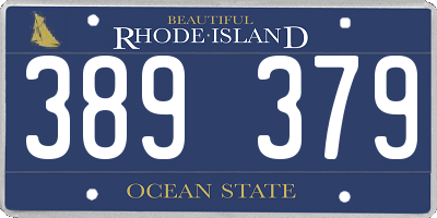 RI license plate 389379