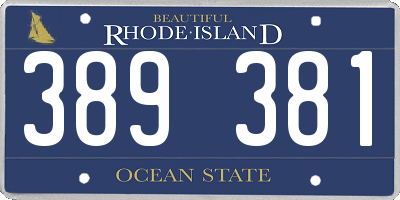 RI license plate 389381