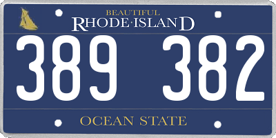 RI license plate 389382