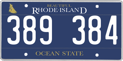 RI license plate 389384