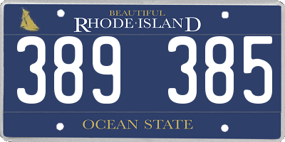 RI license plate 389385