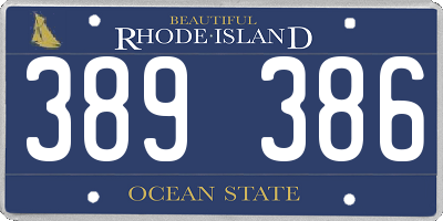 RI license plate 389386